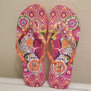 Vera Bradley Floral Flip Flops Sandals 9-10